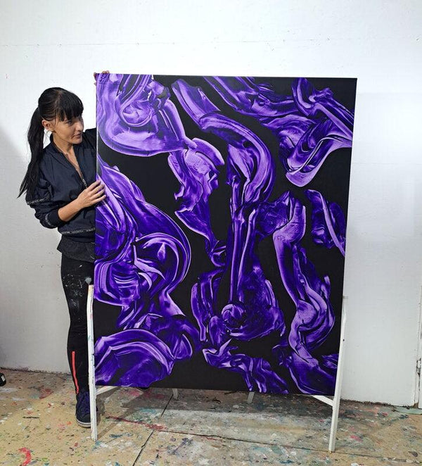 VIOLET ON BLACK - Dušek Décor