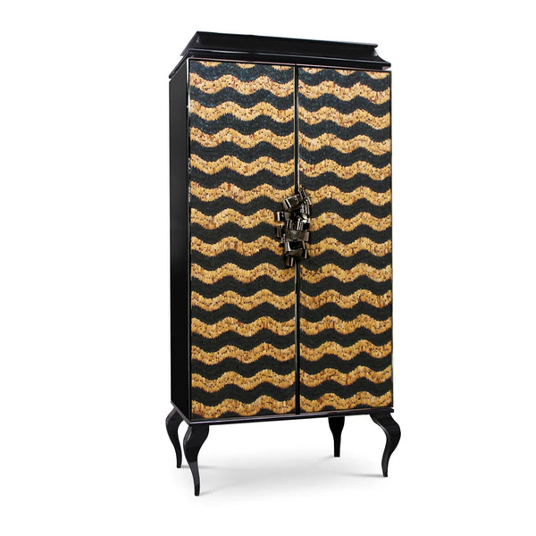 Divine Peacock & Pheasant Caramel Feather Armoire