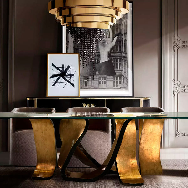 Ribbon Broken Gold Leaf Dining Table